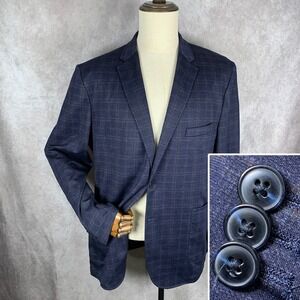 Johnston Murphy Flex Blazer Jacket Men Extra Large Plaid Performance Sport Coat